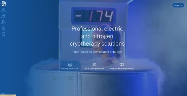 Website pre výrobcu kryoterapeutických zariadení