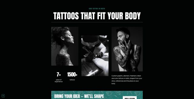 Web pre tattoo štúdio v Haife